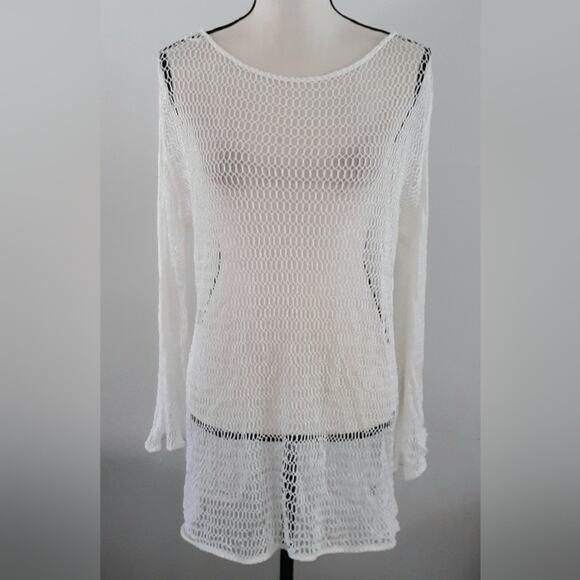 Crochet Scoop Back Swimsuit Cover Up - Picture 1 of 5